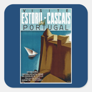 Estoril-Cascais in Portugal Quadratischer Aufkleber
