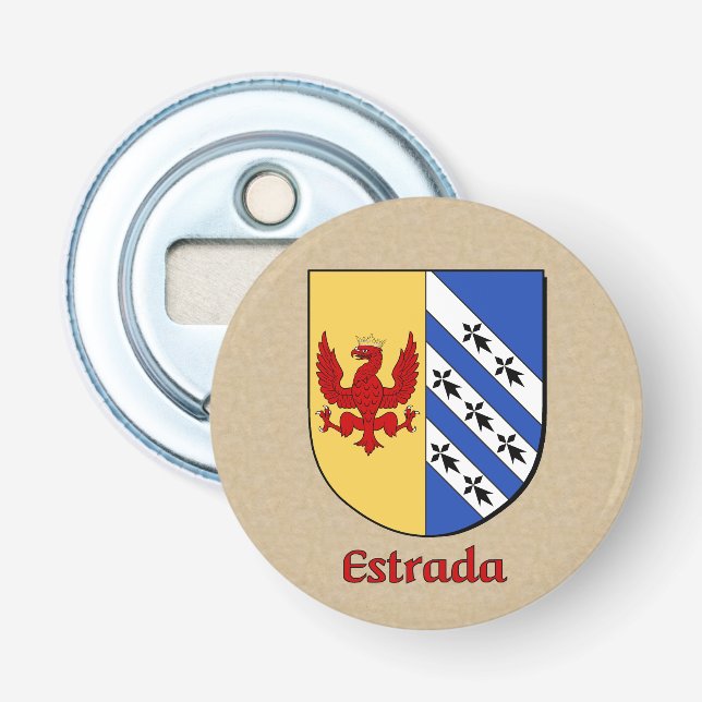 Estrada Heraldic Arms on Parchstyle Back Flaschenöffner (Vorderseite)