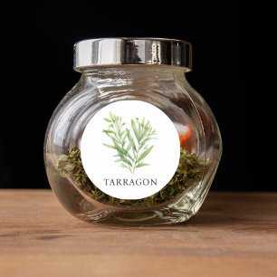 Estragon-Wasserfarbe Runder Aufkleber