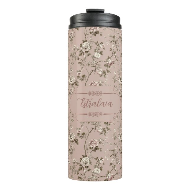 Estralaia Dusty Rose Pink Thermal Tumbler Thermosbecher (Vorderseite)