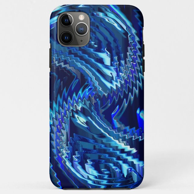 Estrela azul ondulada com traçados em ziguezague Case-Mate iPhone hülle (Rückseite)