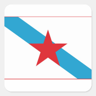 Estreleira - Bandera Independentista Gallega Quadratischer Aufkleber