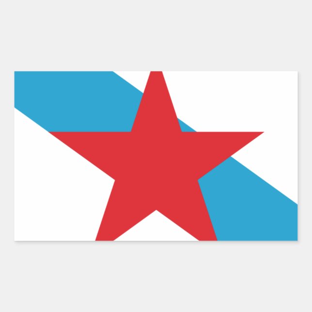 Estreleira - Bandera Independentista Gallega Rechteckiger Aufkleber (Vorderseite)