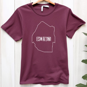 Eswatini Country Map Kontur Swaziland Swazi Line T-Shirt