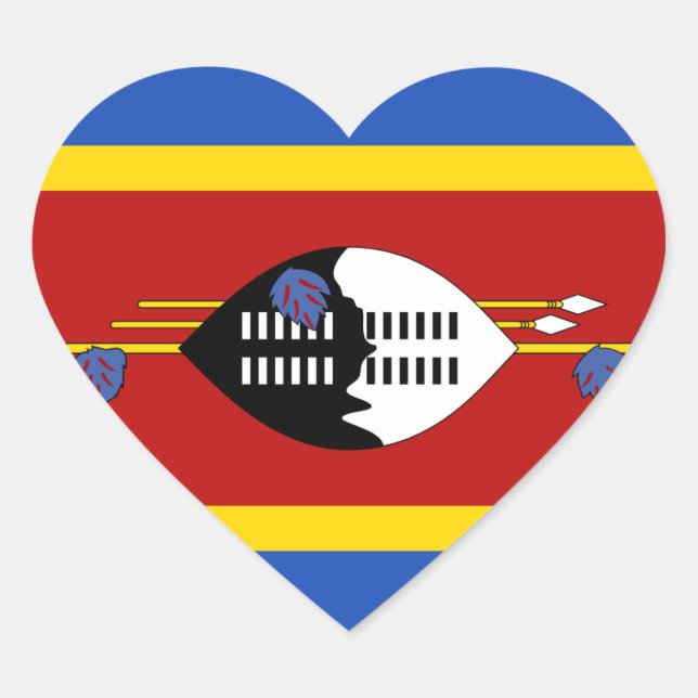 Eswatini Flag Heftsticker Herz-Aufkleber (Vorderseite)