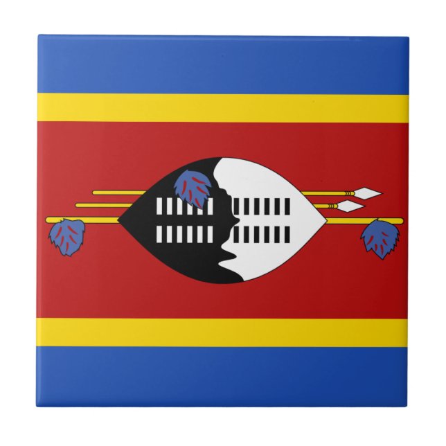 Eswatini Flag Keramik Tile Fliese (Vorderseite)