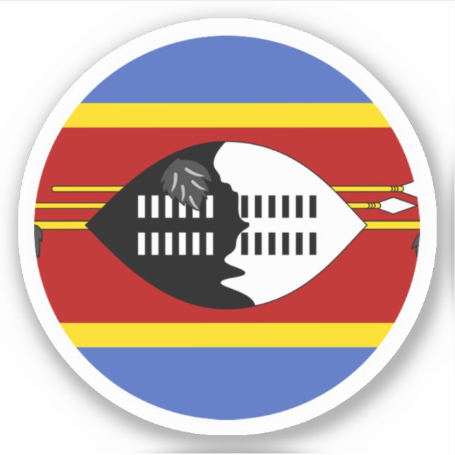 Eswatini Flag Round Sticker (Vorderseite)