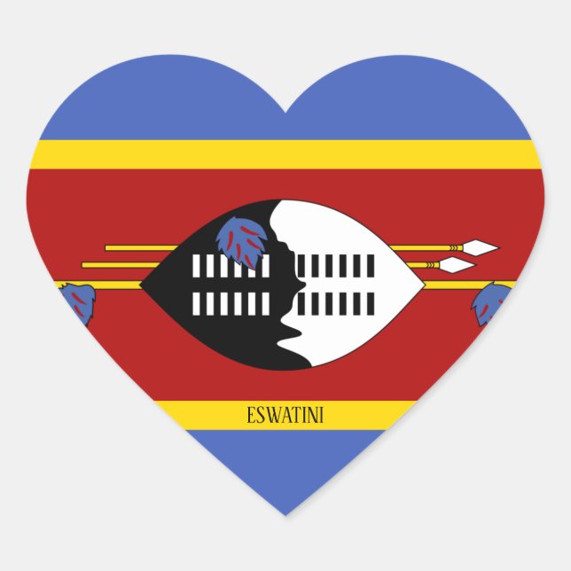 Eswatini Flag Splendid Patriotic Herz-Aufkleber (Vorderseite)