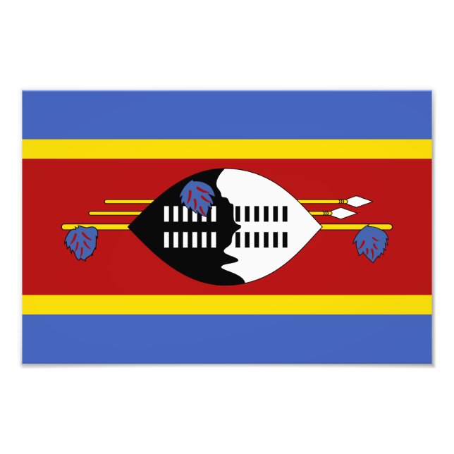 Eswatini-Flagge Fotodruck (Vorne)