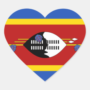 Eswatini-Flagge Herz-Aufkleber
