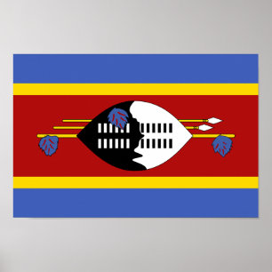 Eswatini-Flagge Poster