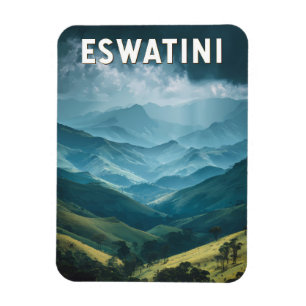 Eswatini-Illustration Reise Kunst Vintage Magnet