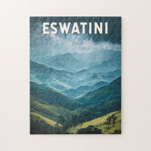 Eswatini Illustration Travel Art Vintag