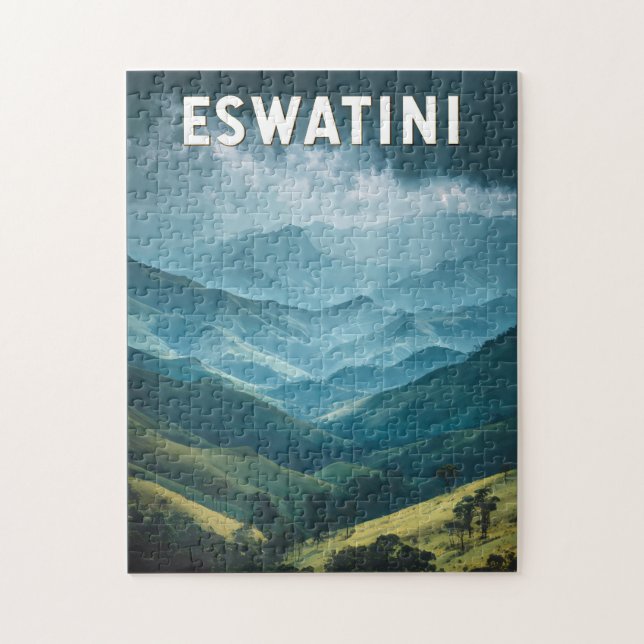 Eswatini Illustration Travel Art Vintag (Vertikal)
