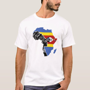 Eswatini Swaziland Flag Afrika Karte Schwarzes Erb T-Shirt