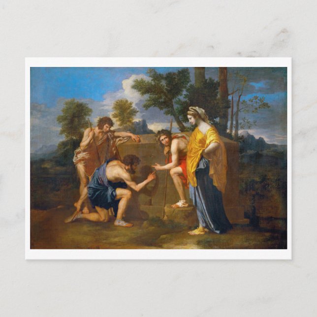 Et in Arcadia ego, Poussin Postkarte (Vorderseite)