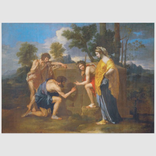 Et in Arcadia ego, Poussin Seidenpapier (Vorderseite)
