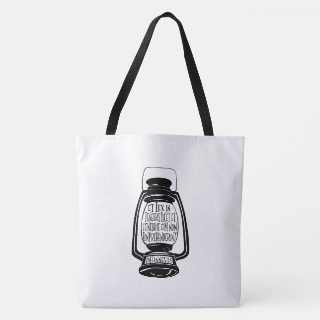 Et Lux in Tenebris John 1 Latin Bible Verse Tasche (Vorderseite)