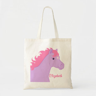Et pourpre sac personnalisé par poney rose