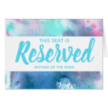 Et rose Seat réservé par aquarelle bleue épousant