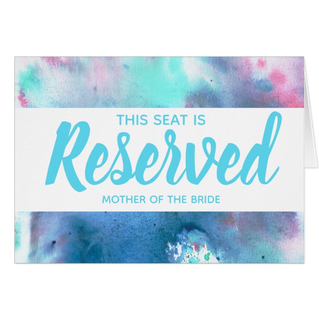 Et rose Seat réservé par aquarelle bleue épousant (Devant horizontal)