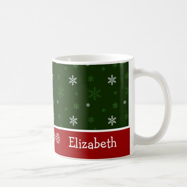 Et rouge tasse de Noël personnalisée par flocon de (Droite)