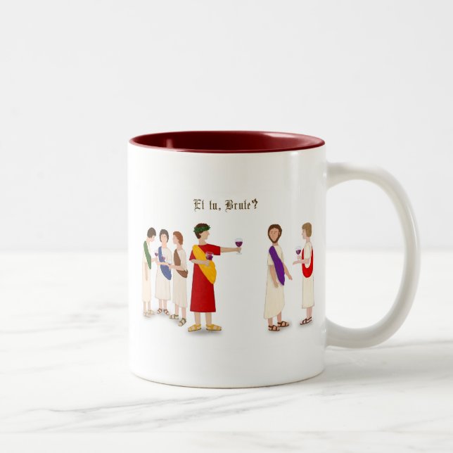 "Et Tu Brute?" Julius Caesar im Party Zweifarbige Tasse (Rechts)