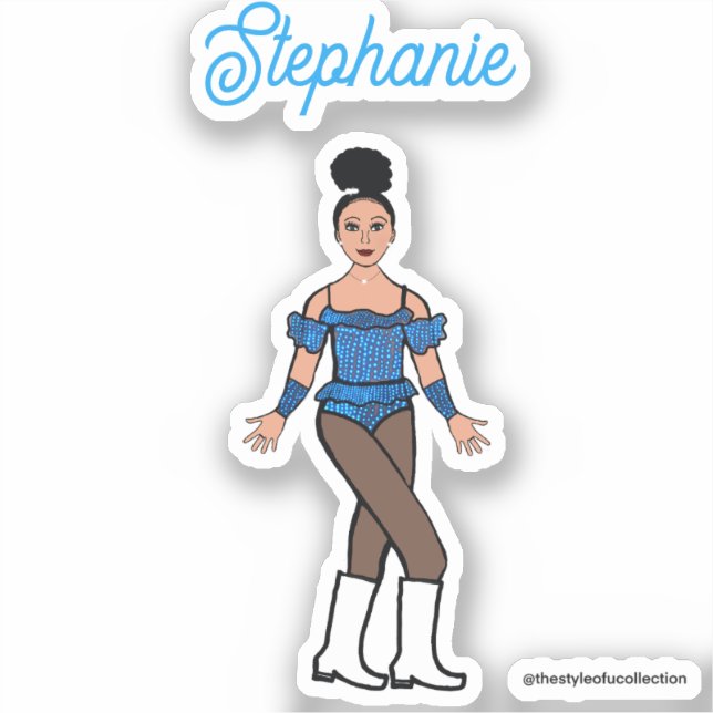 Et un nom Stickers Danseuse Bleues Pierres B (Recto)
