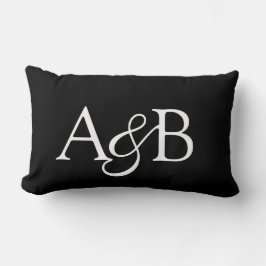 Et-Zeichen-Monogramm Schwarz-Weiß-Paar Lendenkissen