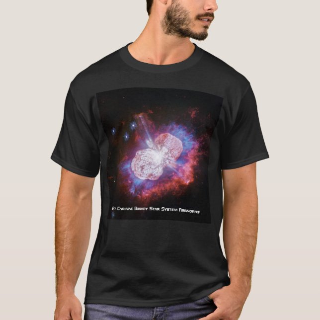 Eta Carinae Binary Star System Fireworks T-Shirt (Vorderseite)