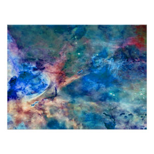 Eta Carinae Nebel Enhanced Blau Poster