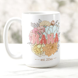 Etablierte Mama Retro Blume Mama Groß Kaffeetasse
