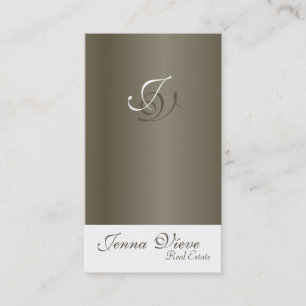 Étain et blanc de monogramme de carte d'entreprise