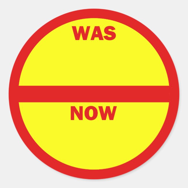 ÉTAIT - MAINTENANT Stickers Vente au détail (Devant)