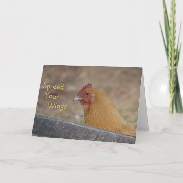 Étalez Vos Ailes Poulet Bonne Carte Anniversaire (Devant)