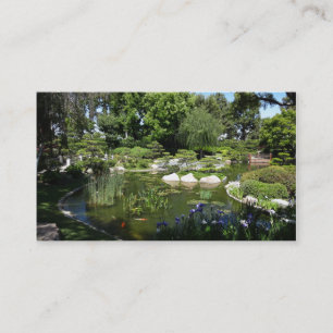 Étang de Koi de jardin et carte de visite japonais
