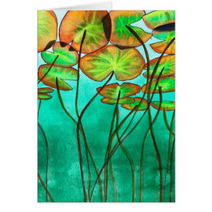 étang vert serein avec lilypads