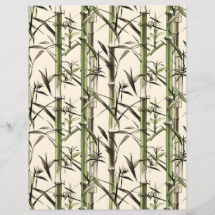 Étapes en bambou et papier Feuille