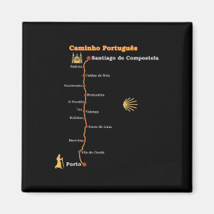 Etappen der Route Caminho Português De Santiago Ca Magnet