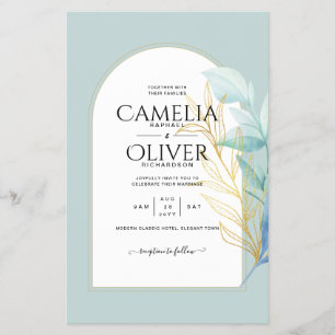 ETAT All-in-1 Sea Glass Gold Leaf Salbei Hochzeit Flyer