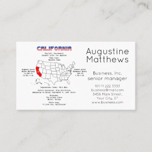 Etat américain de Californie sur une carte et des 