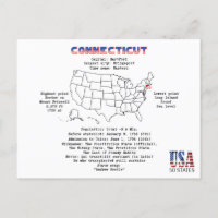 État américain du Connecticut sur une carte et des