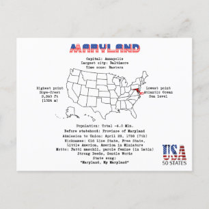 État américain du Maryland sur une carte et une