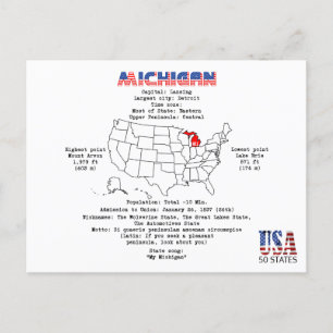 État américain du Michigan sur une carte et des in