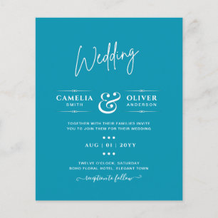 ETAT Bondi Blue Monochrome Hochzeit Flyer