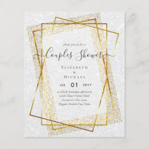 ETAT Brautpaar-Dusche Gold Geometrischer Rahmen Flyer