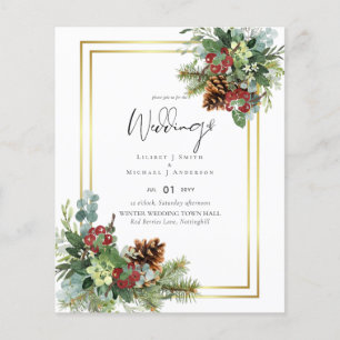 ETAT BÜRO Winterrote Beeren Zapfen Hochzeit Flyer