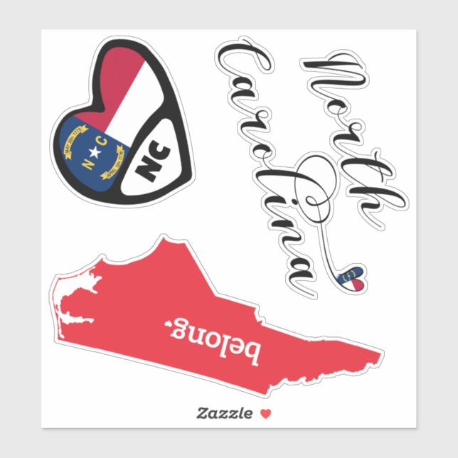 État de Caroline du Nord, Stickers Feuille de déco (Feuille)