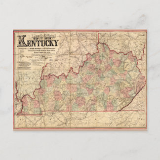 État de carte du Kentucky par James Lloyd (1862)