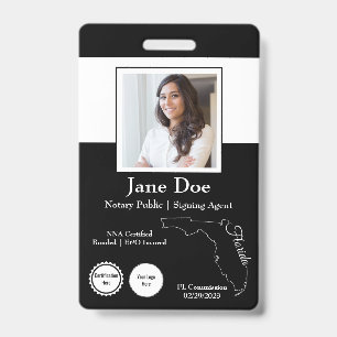 État de Floride Notaire Public Badge avec QR Code
